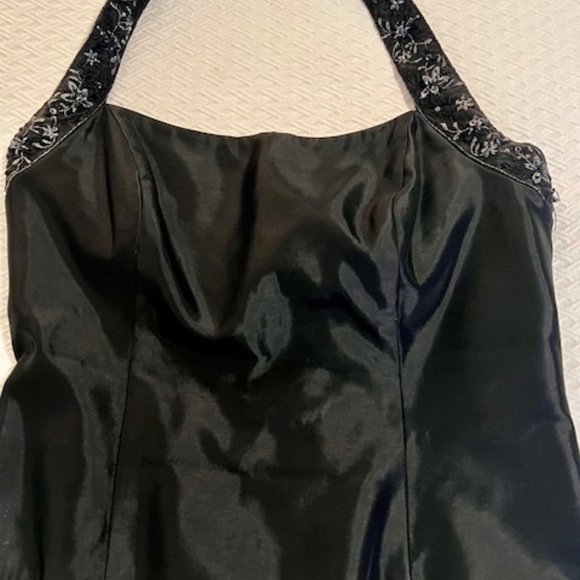 David’s Bridal Formal Black Embellished Halter Top with matching skirt Size 6 - Picture 2 of 15